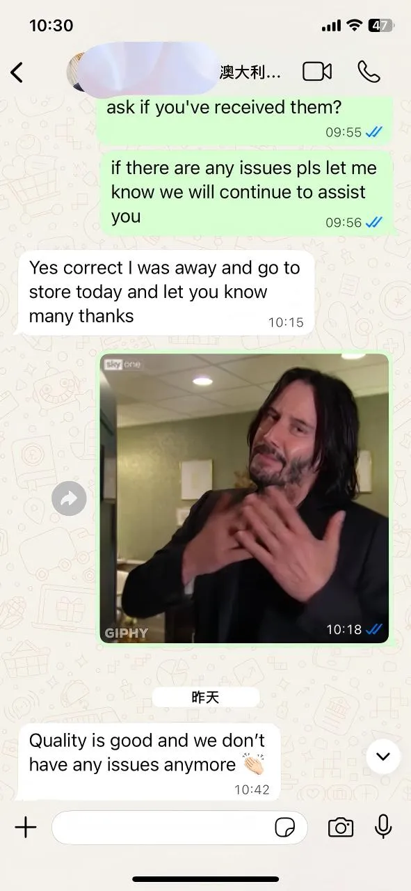 Біздің австралиялық клиенттен кері байланыс: сапа - ең жақсы байланыс